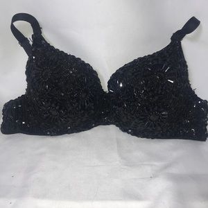 Black beaded bra